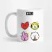 كوب سفر Bt21 — إصدار "TATA, CHIMMY, COOKY & RJ" — Bt21 Black Edition