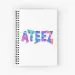 Ateez Spiral Notebook Typography (Grid) — Red Retro Ver.