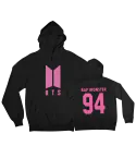 هودي سحاب Bts — إصدار "BTS" — Bts Black Hoodie