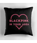 Black Pink Throw Pillow BlackPink — Navy Retro Ver.