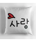 Kpop Throw Pillow Signature — Red Casual Ver.