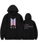هودي أوفرسايز Bts — إصدار "BTS" — Bts Black Hoodie