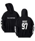 هودي Black Pink — إصدار "ROSE" — Black Pink Black Hoodie