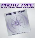 NTX PROTO TYPE album contents — includes photobook, QR card, frame card, sticker, and photocards