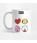 كوب سفر Bt21 — إصدار "TATA, CHIMMY, COOKY & RJ" — Bt21 Black Edition