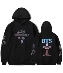 هودي أوفرسايز Bts — إصدار "BTS" — Bts Black Hoodie