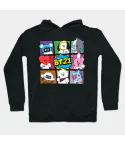 هودي أوفرسايز Bt21 — إصدار "BT21" — Bt21 Black Hoodie