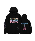 هودي بولوفر Bts — إصدار "BTS" — Bts Black Hoodie
