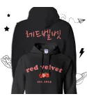 هودي يونيسكس Red Velvet — إصدار "EST" — Red Velvet Black Hoodie