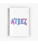 Ateez Spiral Notebook Typography (Grid) — Red Retro Ver.