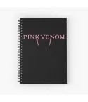 Black Pink Spiral Notebook Signature — Black Stylish Ver.