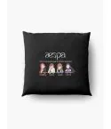 Aespa Throw Pillow Chibi — Black Classic Ver.