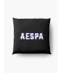 Aespa Throw Pillow Glitch — Navy Edition