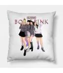 Black Pink Plush Pillow Illustrative Artwork — White Edition