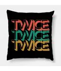 Twice Throw Pillow Retro Typography — Silver Classic Ver.