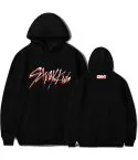 هودي أوفرسايز Stray Kids — إصدار "KIDS" — Stray Kids Black Hoodie