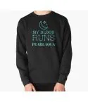 Shinee K pop Sweatshirt My Blood Runs PearlAqua — Blue Stylish Ver.