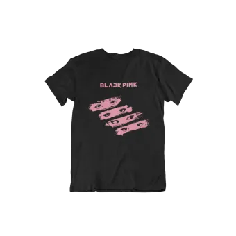 Black Pink Graphic Tee Signature — White Casual Ver.