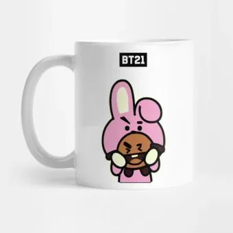كوب سفر Bt21 — إصدار "COOKY & SHOOKY" — Bt21 Black Edition
