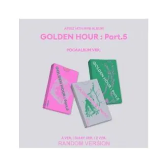 ألبوم ATEEZ 14th Mini Album GOLDEN HOUR Part.5 النسخة العشوائية POCAALBUM SMART ALBUM