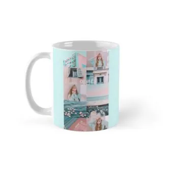 Black Pink Travel Mug Signature Logo — Navy Casual Ver.
