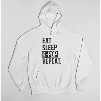 هودي بولوفر Kpop — إصدار "K-POP" — Kpop White Hoodie