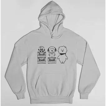 هودي يونيسكس Bt21 — إصدار "BT21" — Bt21 Black Hoodie