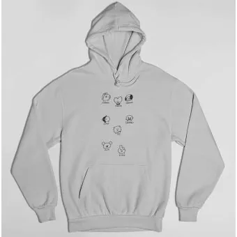 هودي سحاب Bt21 — إصدار "BT21" — Bt21 Black Hoodie