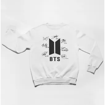 Bts Sweatshirt — White Stylish Ver.