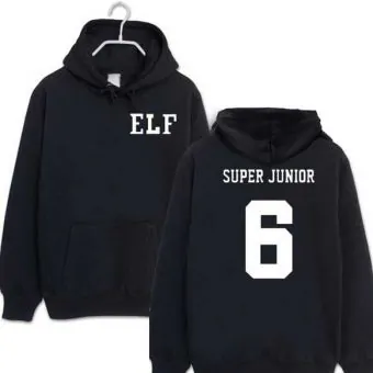 هودي سحاب Super Junior — إصدار "Signature" — Super Junior Black Hoodie