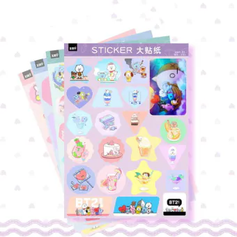 BT21 Sticker Pack Water Bottle Safe — White Limited Ver.