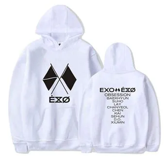 Exo Pullover Hoodie Signature — Beige Stylish Ver.