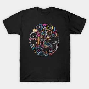 تيشيرت Bt21 — إصدار "BT21" — Bt21 Oversized Ver.