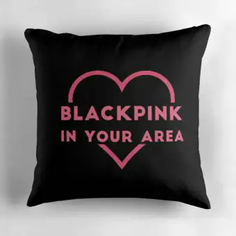 Black Pink Throw Pillow BlackPink — Navy Retro Ver.