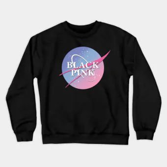 Black Pink Crewneck Sweatshirt Signature — Navy Casual Ver.