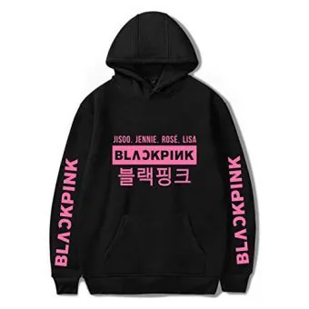 Black Pink Pullover Hoodie Signature — Navy Edition