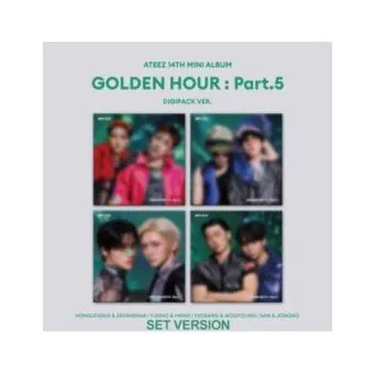 ألبوم ATEEZ 14th Mini Album GOLDEN HOUR Part.5 النسخة الكاملة DIGIPACK UNIT 4CD