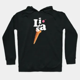 Black Pink Pullover Hoodie LISA — Beige Retro Ver.