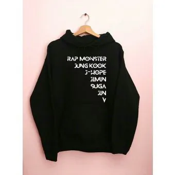 هودي سحاب Bts — إصدار "BTS" — Bts Black Hoodie