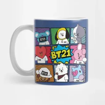 Bt21 Travel Mug Classic Emblem — White Retro Ver.