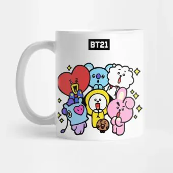 مج كيبوب Bt21 — إصدار "Minimal Logo" — Bt21 Black Edition