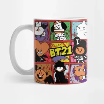 Bt21 K pop Mug Signature Logo — Green Casual Ver.
