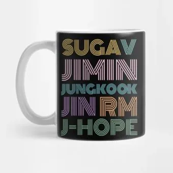 Bts K pop Mug All Members Name — Red Exclusive Ver.