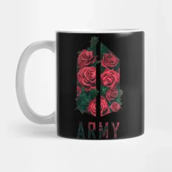 كوب سفر Bts — إصدار "Floral Artwork" — Bts Black Edition