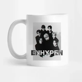 Enhypen K pop Mug Neon Script — Silver Exclusive Ver.