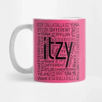 Itzy K pop Mug Typography Artwork — Black Premium Ver.