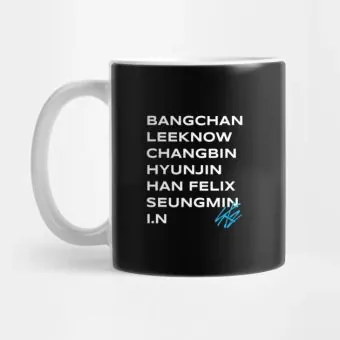 Stray Kids Thermos Members Names Typography — Black Exclusive Ver.