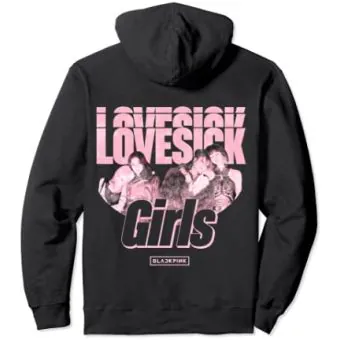 Black Pink Pullover Hoodie LOVESICK GIRLS-1 — Beige Deluxe Ver.