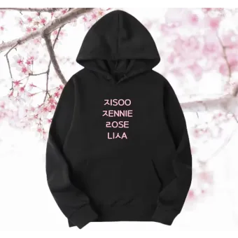 هودي أوفرسايز Black Pink — إصدار "Hangul Names" — Black Pink Oversized Ver.