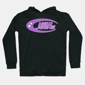 هودي يونيسكس Newjeans — إصدار "Signature" — Newjeans Black Hoodie